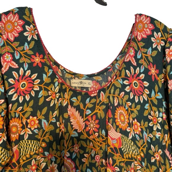 NATURAL LIFE Floral Maxi Dress - Green and Orange - Picture 9 of 9